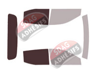 Gabarit vitrage - kit 3/4 arrière - Ldv T60 (1) Pick-up 4 portes (depuis 2021)