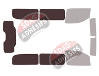 Gabarit vitrage - kit 3/4 arrière - Peugeot Traveller (1) Long 4/5 portes (depuis 2016)