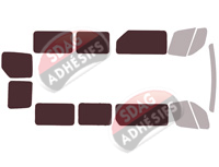 Gabarit vitrage - kit 3/4 arrière - Renault Master (3) L3 5 portes (2010 - 2024) Gabarit vitrage - kit 3/4 arrière - Renault Master (3) L3 5 portes (2010 - 2024)