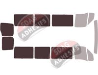 Gabarit vitrage - kit 3/4 arrière - Renault Master (2) Long 4 portes (1997 - 2010) Gabarit vitrage - kit 3/4 arrière - Renault Master (2) Long 4 portes (1997 - 2010)