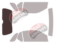 Gabarit vitrage - kit 3/4 arrière - Smart ForTwo (1) Coupe 3 portes (1998 - 2007)