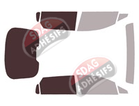 Gabarit vitrage - kit 3/4 arrière - Toyota bZ4X (1) 5 portes (depuis 2022)