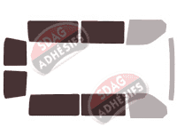Gabarit vitrage - kit 3/4 arrière - Volkswagen Transporter T6 (6) Long 5 portes (depuis 2015)