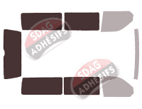 Gabarit vitrage - kit 3/4 arrière - Volkswagen Transporter T6 (6) Long 4 portes (depuis 2015)