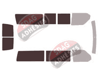 Gabarit vitrage - kit 3/4 arrière - Volkswagen Transporter T4 (4) Long 5/6 portes (1990 - 2003)