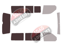 Gabarit vitrage - kit 3/4 arrière - Volkswagen Transporter T6 California (6) Avec Store Extérieur NON Intégré 4 portes (depuis 2015) Gabarit vitrage - kit 3/4 arrière - Volkswagen Transporter T6 California (6) Avec Store Extérieur NON Intégré 4 portes (depuis 2015)