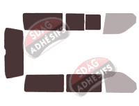 Gabarit vitrage - kit 3/4 arrière - Volkswagen Transporter T5 (5) Long 4 portes (2003 - 2015) Gabarit vitrage - kit 3/4 arrière - Volkswagen Transporter T5 (5) Long 4 portes (2003 - 2015)