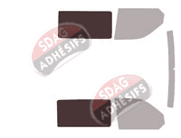 Gabarit vitrage - kit 3/4 arrière - Volkswagen Transporter T6 (6) Utilitaire 5/6 portes (depuis 2015)