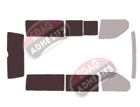 Gabarit vitrage - kit 3/4 arrière - Volkswagen Transporter T6 (6) Long 4 portes (depuis 2015)