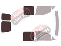 Gabarit vitrage - kit 3/4 arrière - Volkswagen Caddy (4) Utilitaire 5/6 portes (2016 - 2020)