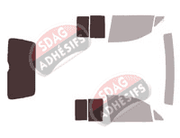 Gabarit vitrage - kit 3/4 arrière - Volkswagen Caddy (4) Utilitaire 4/5 portes (2016 - 2020)