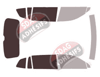 Gabarit vitrage - kit 3/4 arrière - Volkswagen Tiguan (2) Allspace 5 portes (2018 - 2023)