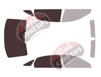 Gabarit vitrage - kit 3/4 arrière - Audi A8 (4) Longue Berline 4 portes (depuis 2018)