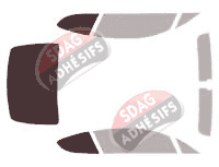 Gabarit vitrage - kit 3/4 arrière - Bentley Continental (1) GT Coupé 2 portes (2010 - 2017)