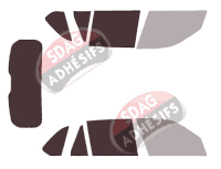 Gabarit vitrage - kit 3/4 arrière - Bmw X5 (3) 5 portes (2013 - 2018)