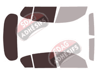 Gabarit vitrage - kit 3/4 arrière - Bmw Serie 1 (2) (phase 2) 5 portes (2017 - 2019)