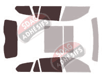 Gabarit vitrage - kit 3/4 arrière - Bmw Serie 3 (5) Touring Break 5 portes (2005 - 2012)