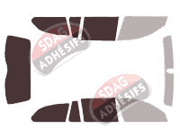 Gabarit vitrage - kit 3/4 arrière - Bmw Serie 5 / i5 (6) Touring Break 5 portes (2004 - 2010) Gabarit vitrage - kit 3/4 arrière - Bmw Serie 5 / i5 (6) Touring Break 5 portes (2004 - 2010)