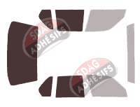 Gabarit vitrage - kit 3/4 arrière - Bmw Serie 7 / i7 (2) Berline 4 portes (1986 - 1994)