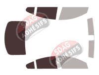Gabarit vitrage - kit 3/4 arrière - Buick Regal (5) Berline 4 portes (2008 - 2016) Gabarit vitrage - kit 3/4 arrière - Buick Regal (5) Berline 4 portes (2008 - 2016)
