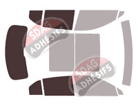 Gabarit vitrage - kit 3/4 arrière - Cadillac XT-4 (1) 5 portes (depuis 2018)