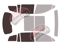 Gabarit vitrage - kit 3/4 arrière - Cadillac XT-6 (1) 5 portes (depuis 2019)