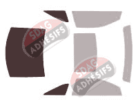 Gabarit vitrage - kit 3/4 arrière - Cadillac CTS (2) Coupé 2 portes (2010 - 2017)