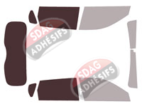 Gabarit vitrage - kit 3/4 arrière - Changan CS35 (1) Plus 5 portes (depuis 2019)