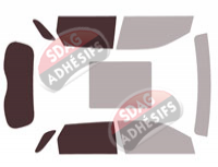 Gabarit vitrage - kit 3/4 arrière - Changan CS55 (1) Plus 5 portes (depuis 2017)