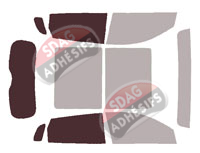 Gabarit vitrage - kit 3/4 arrière - Changan CS55 (1) Plus II 5 portes (depuis 2021)