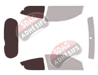 Gabarit vitrage - kit 3/4 arrière - Pontiac G3 3 portes (2008 - 2011)