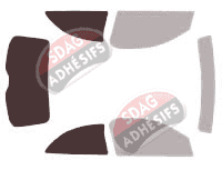 Gabarit vitrage - kit 3/4 arrière - Chevrolet Celta (1) 3 portes (1999 - 2005)