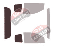 Gabarit vitrage - kit 3/4 arrière - Gmc Canyon (2) Ext Cab Pick-up 4 portes (2013 - 2023)