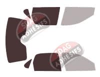 Gabarit vitrage - kit 3/4 arrière - Chevrolet Corsa Berline 4 portes (1993 - 2017)