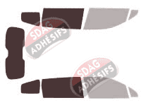 Gabarit vitrage - kit 3/4 arrière - Chevrolet Orlando 5 portes (2011 - 2018)