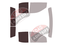 Gabarit vitrage - kit 3/4 arrière - Gmc 1500 Sierra (5) Double Cabine Pick-up 4 portes (depuis 2019)