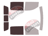 Gabarit vitrage - kit 3/4 arrière - Gmc Sierra (4) Crew Cab Pick-up 4 portes (2013 - 2018)