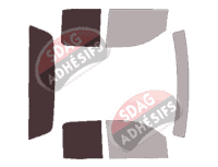 Gabarit vitrage - kit 3/4 arrière - Gmc Sierra (4) Double Cabine Pick-up 4 portes (2013 - 2018)