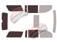 Gabarit vitrage - kit 3/4 arrière - Gmc Yukon (4) XL 5 portes (2014 - 2020)