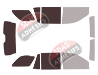 Gabarit vitrage - kit 3/4 arrière - Gmc Yukon (5) 5 portes (depuis 2020)