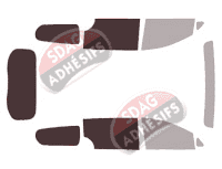 Gabarit vitrage - kit 3/4 arrière - Chrysler Pacifica (2) 5 portes (depuis 2016)