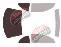Gabarit vitrage - kit 3/4 arrière - Chrysler Sebring (1) Coupe 2 portes (1995 - 2001)