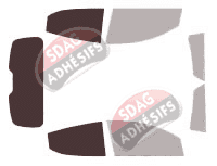Gabarit vitrage - kit 3/4 arrière - Chrysler Ypsilon 5 portes (2011 - 2024)