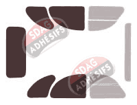 Gabarit vitrage - kit 3/4 arrière - Citroën 2 CV Berline 4 portes (1960 - 1990)
