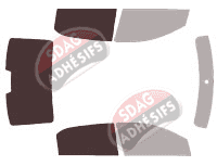 Gabarit vitrage - kit 3/4 arrière - Citroën C-Elysée (2) Berline 4 portes (2012 - 2018)