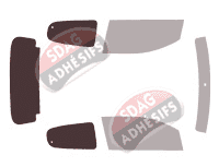 Gabarit vitrage - kit 3/4 arrière - Peugeot 108 5 portes (2014 - 2021)