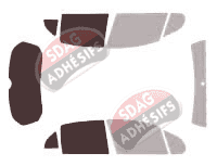 Gabarit vitrage - kit 3/4 arrière - Citroën C3 (2) 5 portes (2009 - 2016)