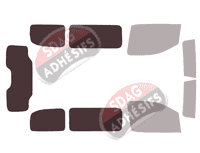 Gabarit vitrage - kit 3/4 arrière - Citroën Space-Tourer /  Jumpy (3) Standard 5 - 6 portes (depuis 2016)