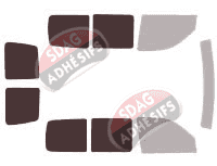 Gabarit vitrage - kit 3/4 arrière - Peugeot Partner (1) 4 portes (1996 - 2008) Gabarit vitrage - kit 3/4 arrière - Peugeot Partner (1) 4 portes (1996 - 2008)