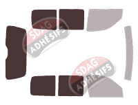 Gabarit vitrage - kit 3/4 arrière - Peugeot Partner (1) 3 portes (1996 - 2008)